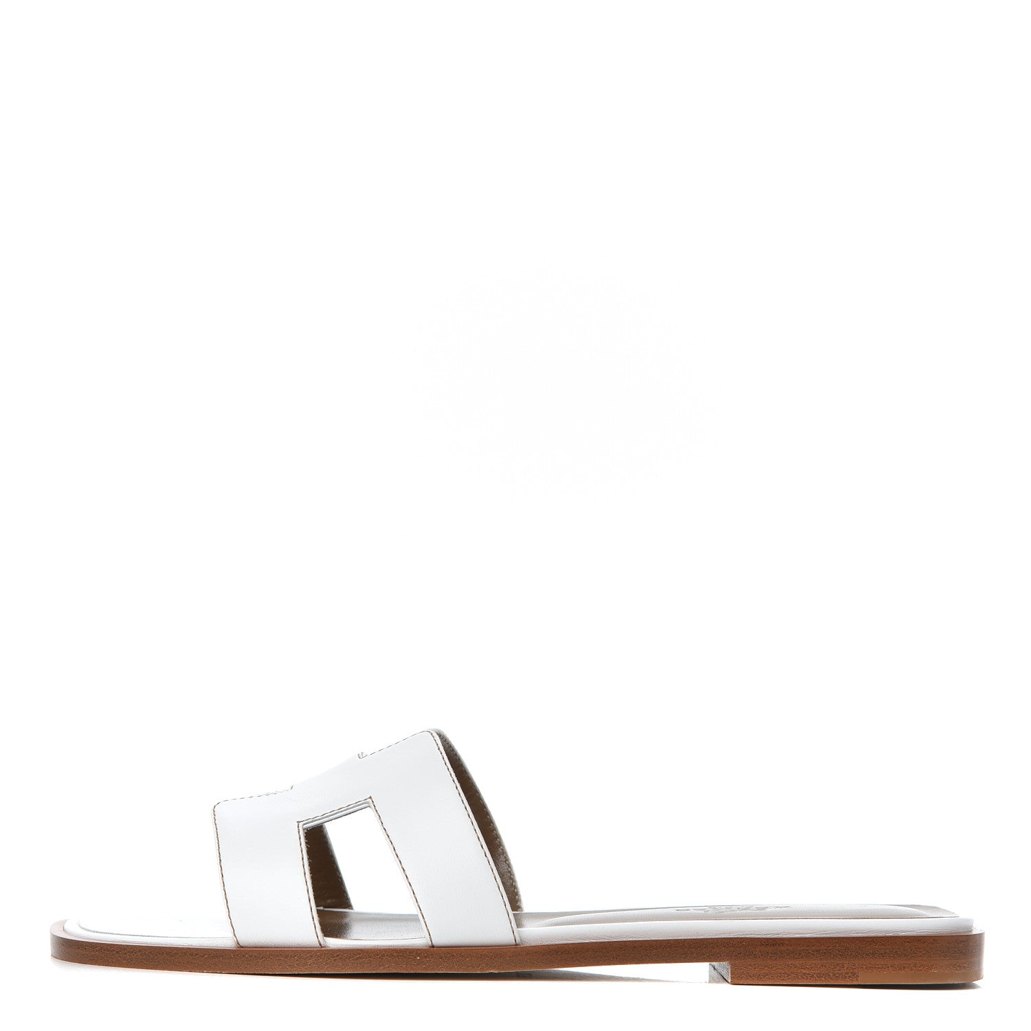 Hermes Box Calfskin Oran Sandals 36.5 White 1 of 15