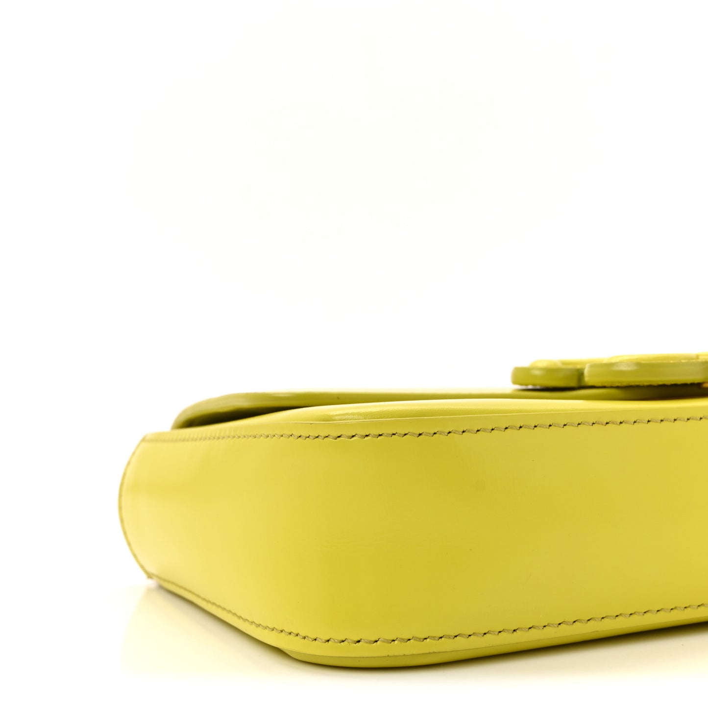 Shiny Calfskin Cuir Triomphe Chain Shoulder Bag Anis