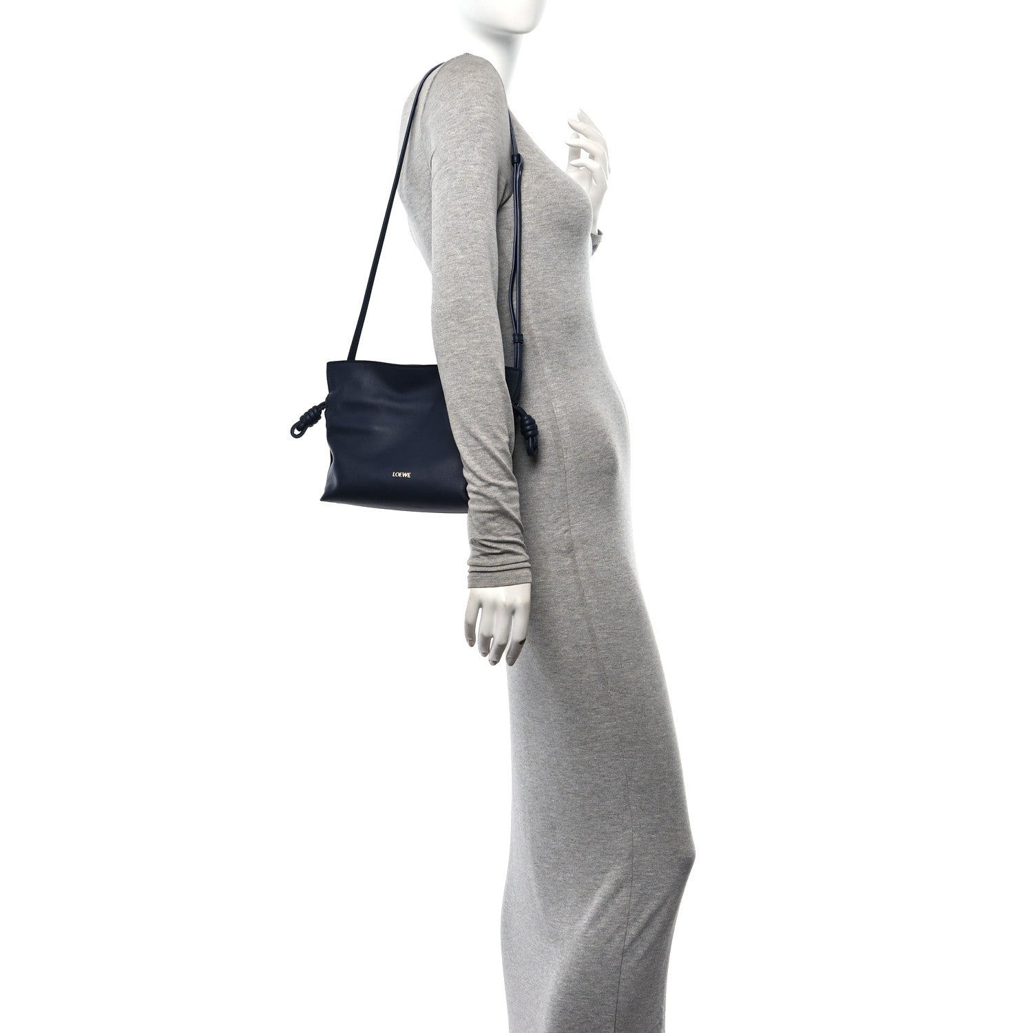 Loewe Calfskin Mini Flamenco Knot Clutch Abyss Blue 2 of 10