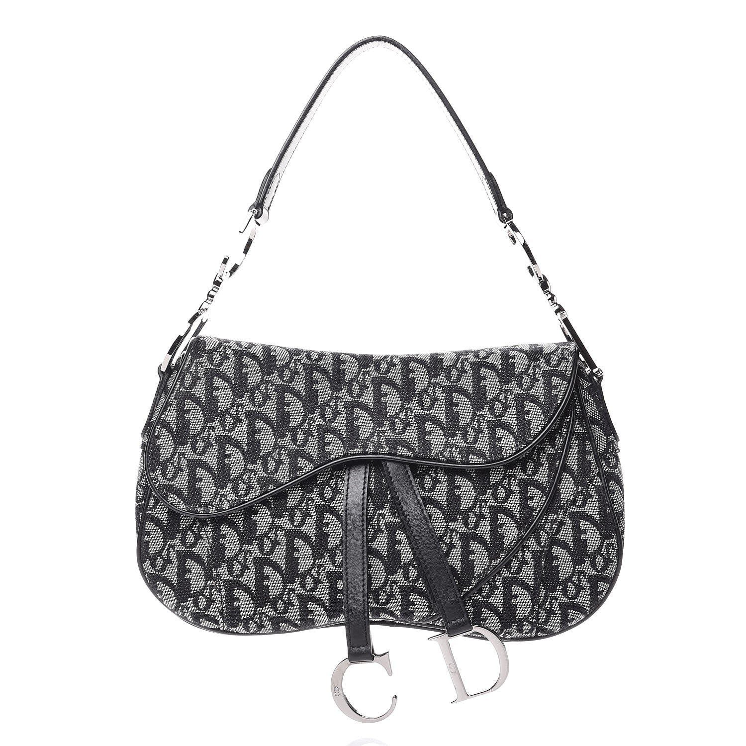 Christian Dior Monogram Double Saddle Bag Black 1 of 7