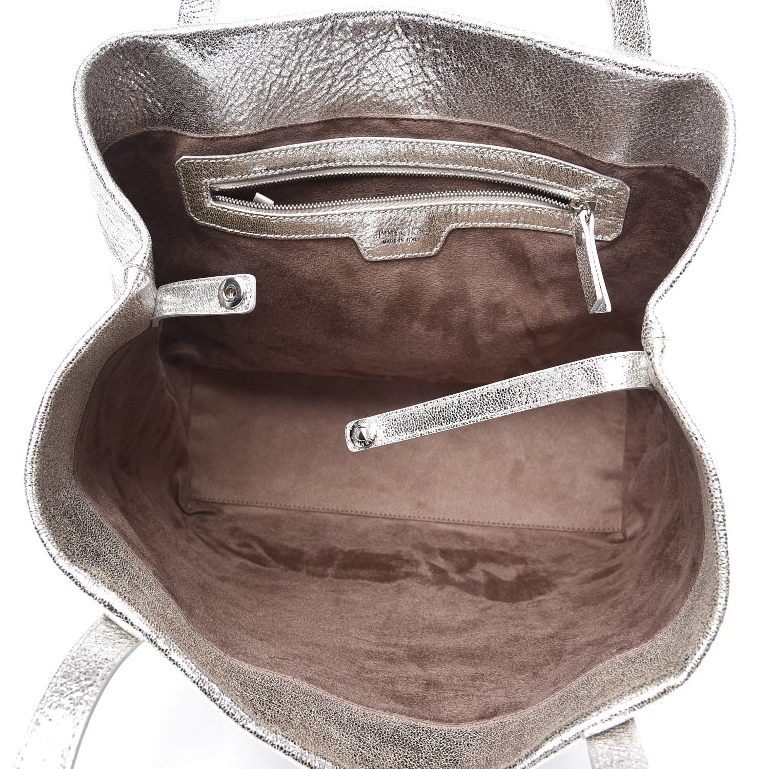 Chanel JIMMY CHOO Metallic Calfskin Sofia Shoulder Bag Silver 4 of 9