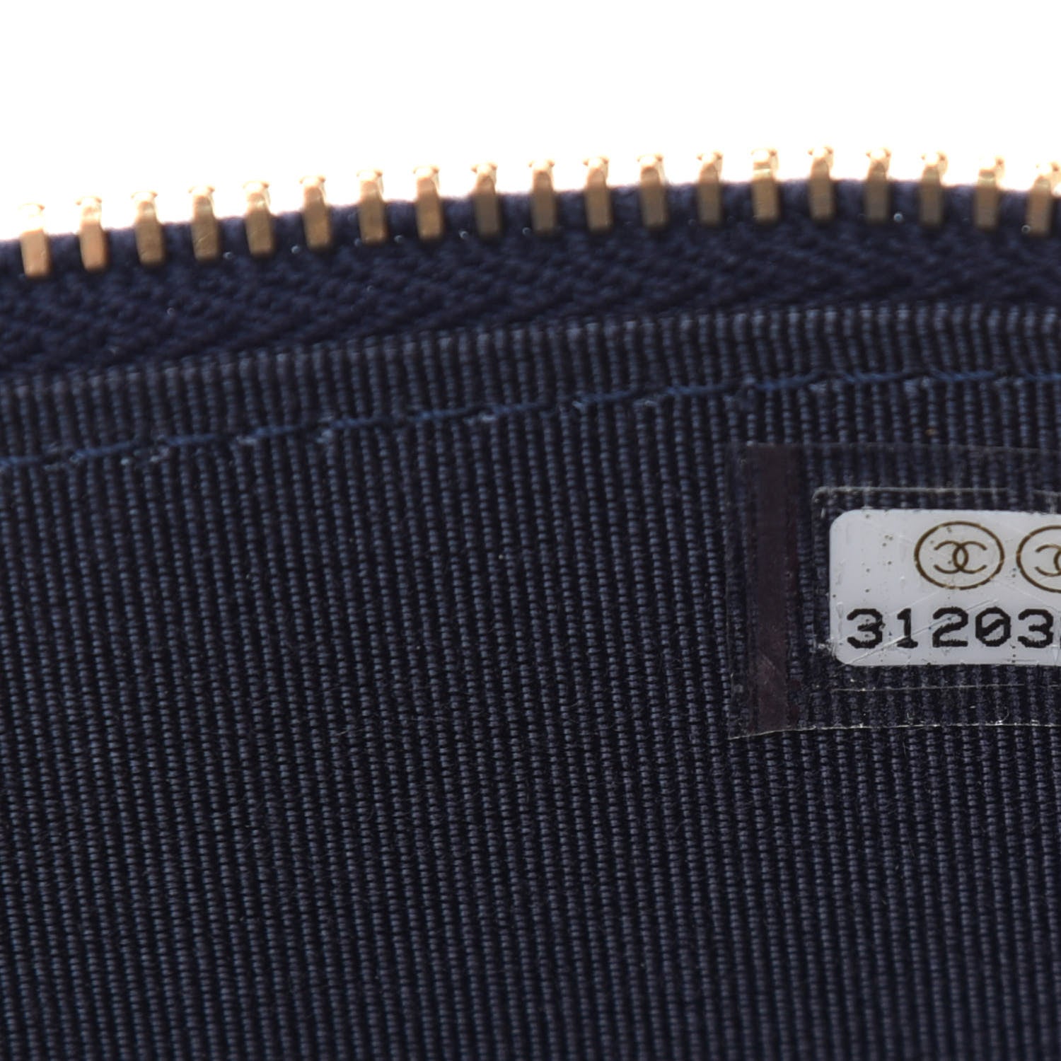 Chanel Caviar Quilted Mini Vanity Case With Chain Navy Blue 7 of 10