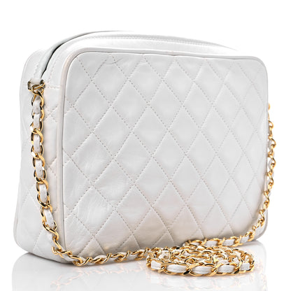 Chanel Lambskin Quilted Tassel Camera Case White 2 of 14