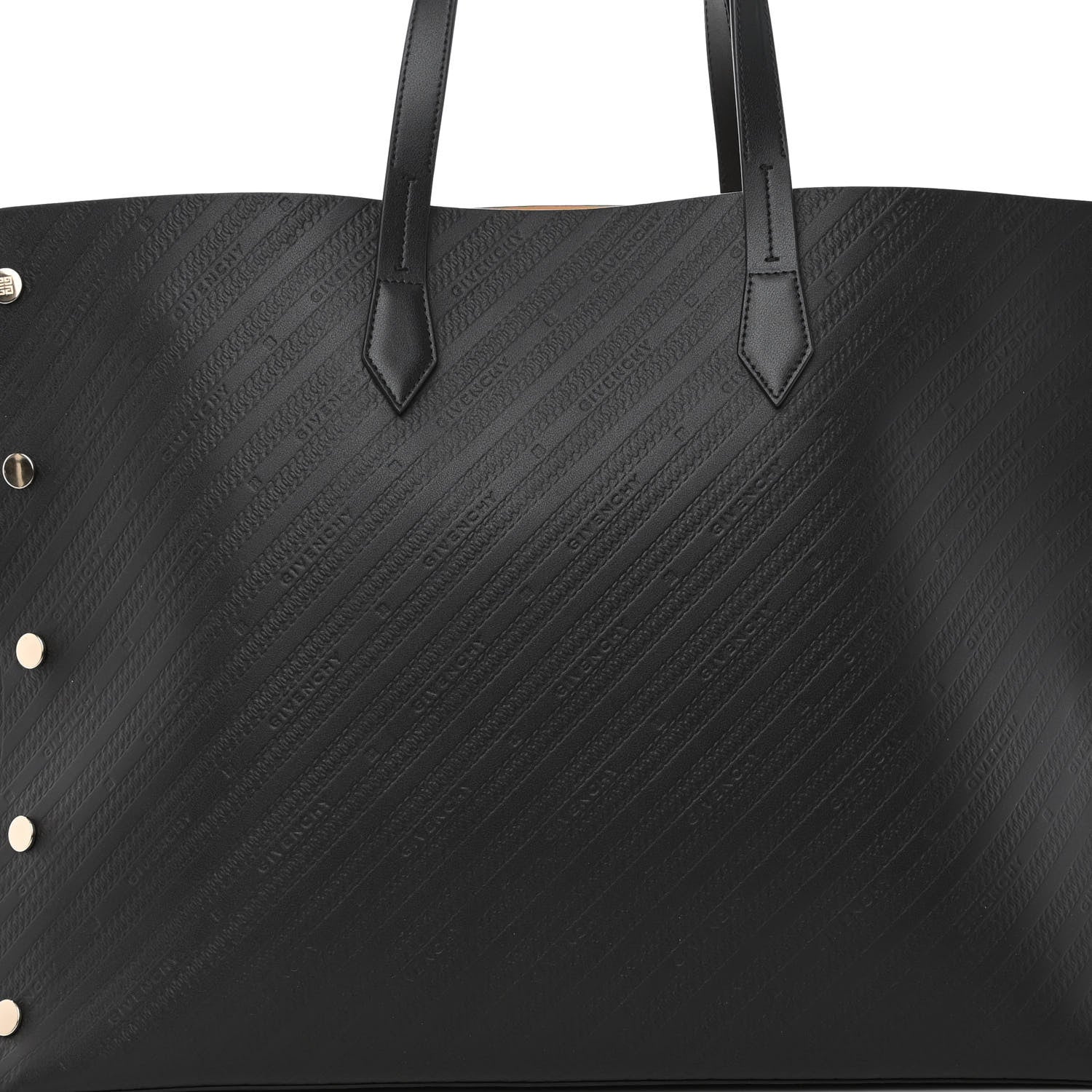 Givenchy Calfskin Chain Embossed Large Bond Shopper Tote Black 7 of 9