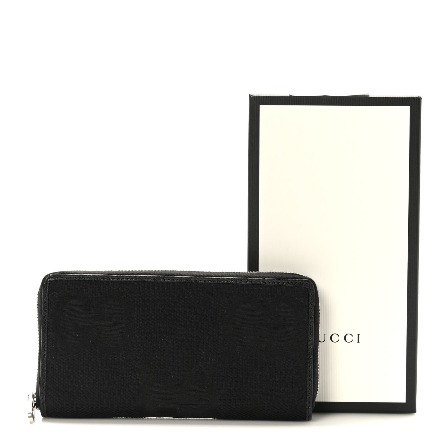 Canvas Monogram Jumbo GG Textured Dollar Calfskin Continental Wallet Black