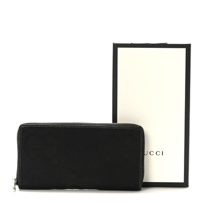 Gucci Canvas Monogram Jumbo GG Textured Dollar Calfskin Continental Wallet Black 7 of 7