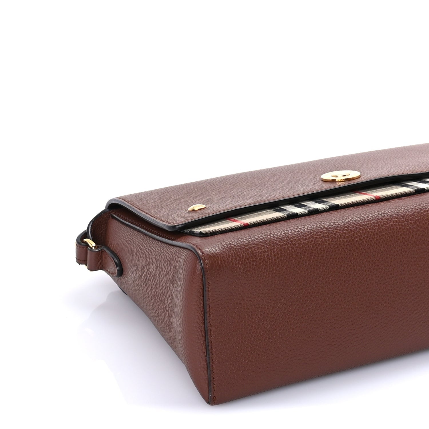 Burberry Calfskin Vintage Check Note Crossbody Bag Tan 7 of 8