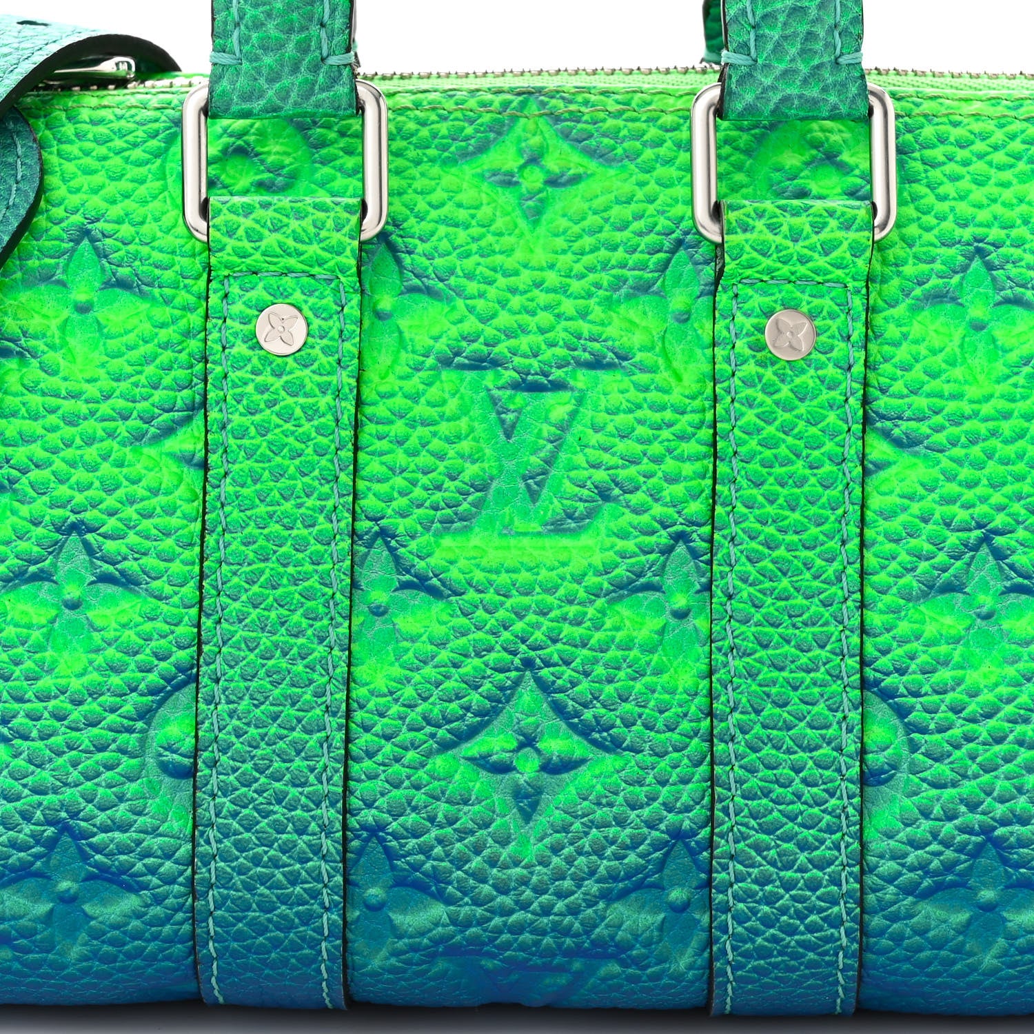Louis Vuitton Taurillon Illusion Keepall XS Bleu Vert 7 of 9
