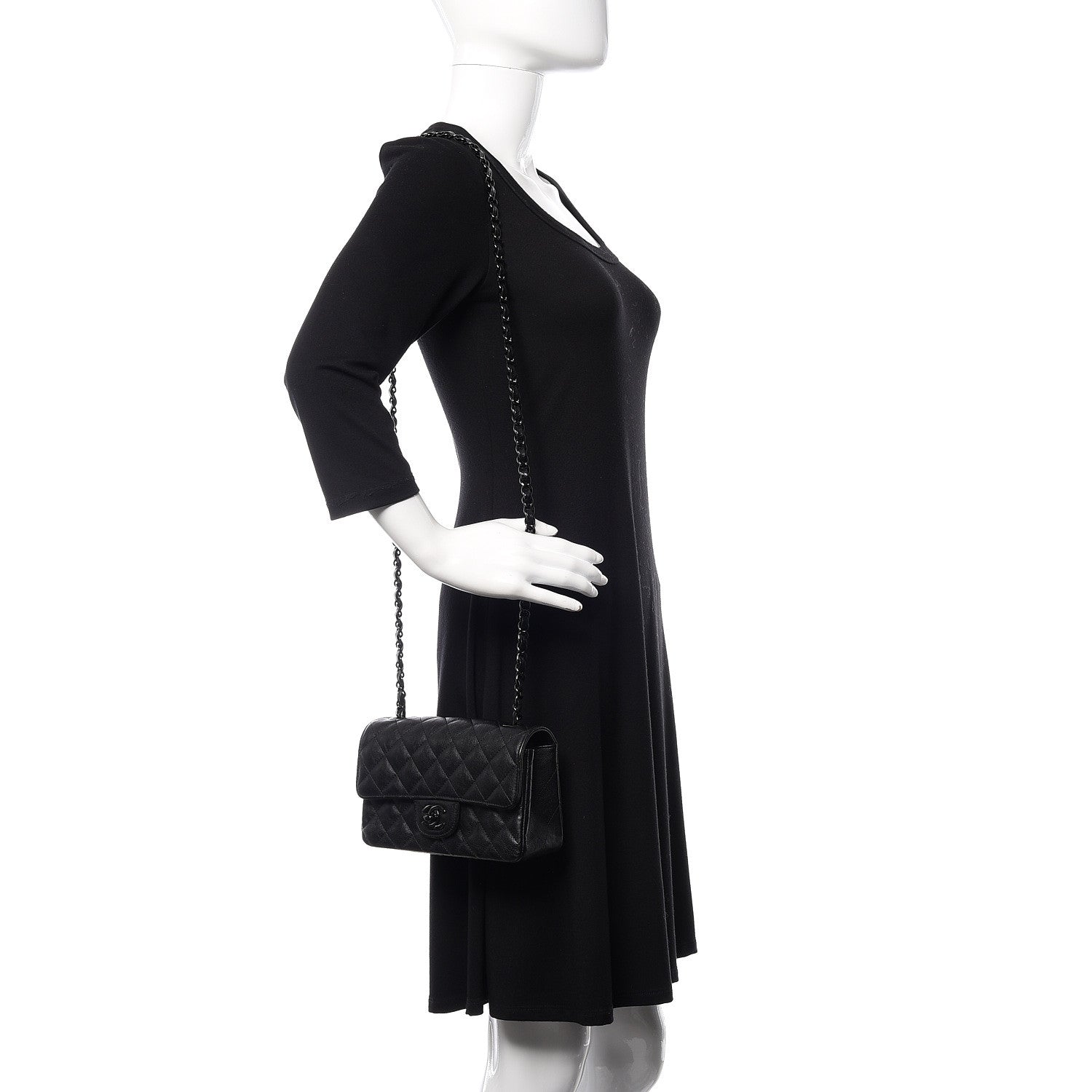 Chanel Crumpled Calfskin Quilted Mini Rectangular Flap So Black 2 of 10