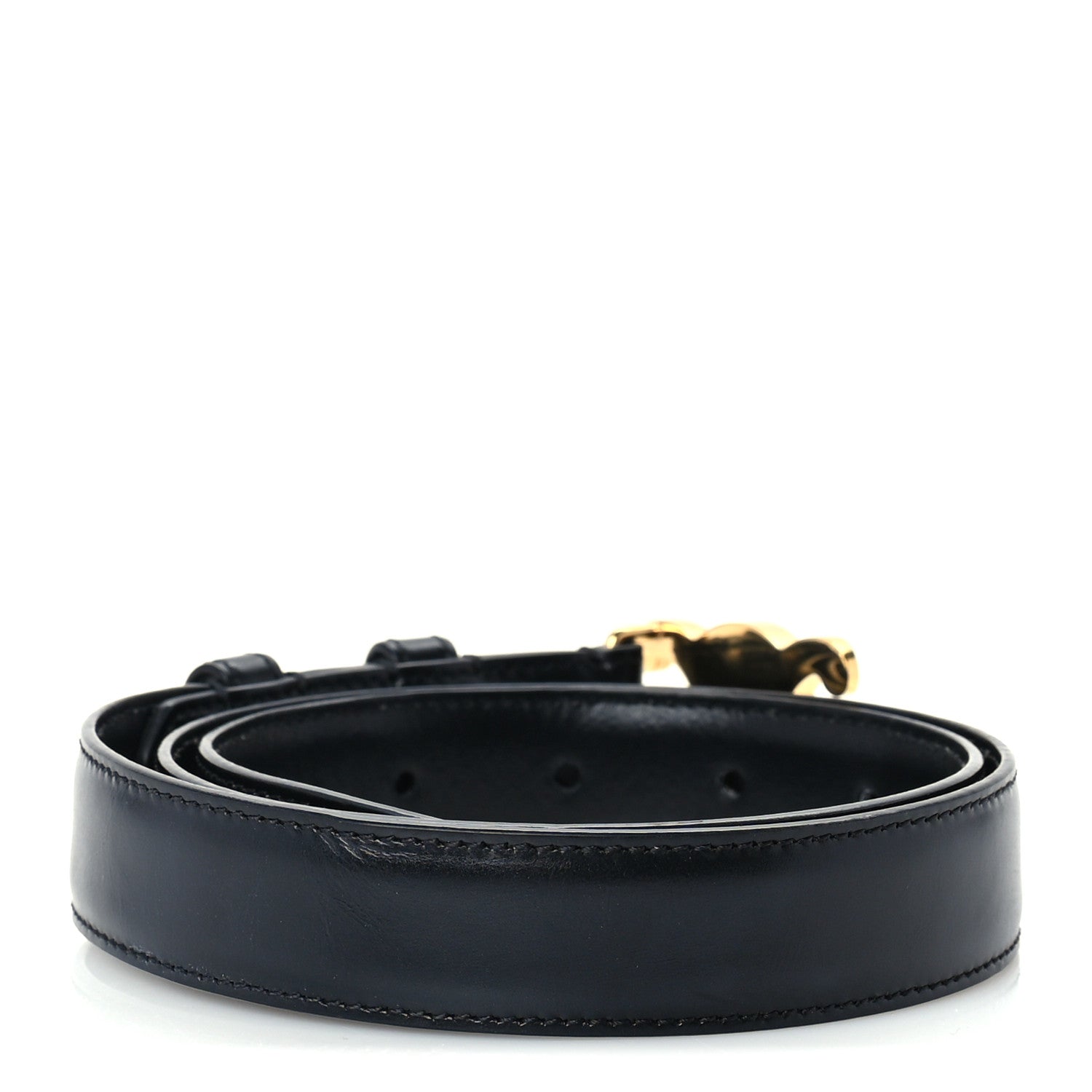 Celine Box Calfskin Small 25mm Triomphe Belt 75 30 Black 2 of 4