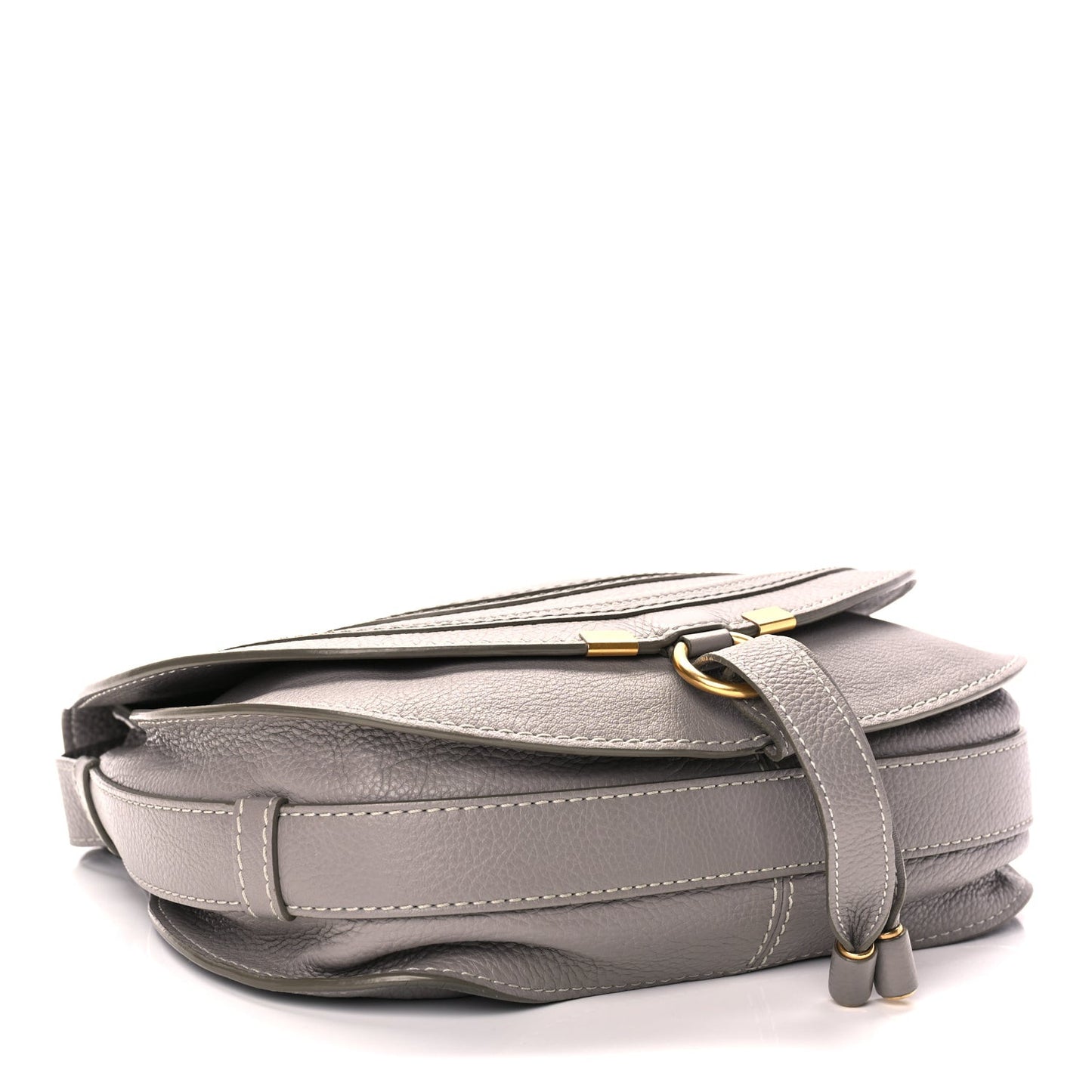 Grained Calfskin Medium Marcie Saddle Bag Cashmere Grey