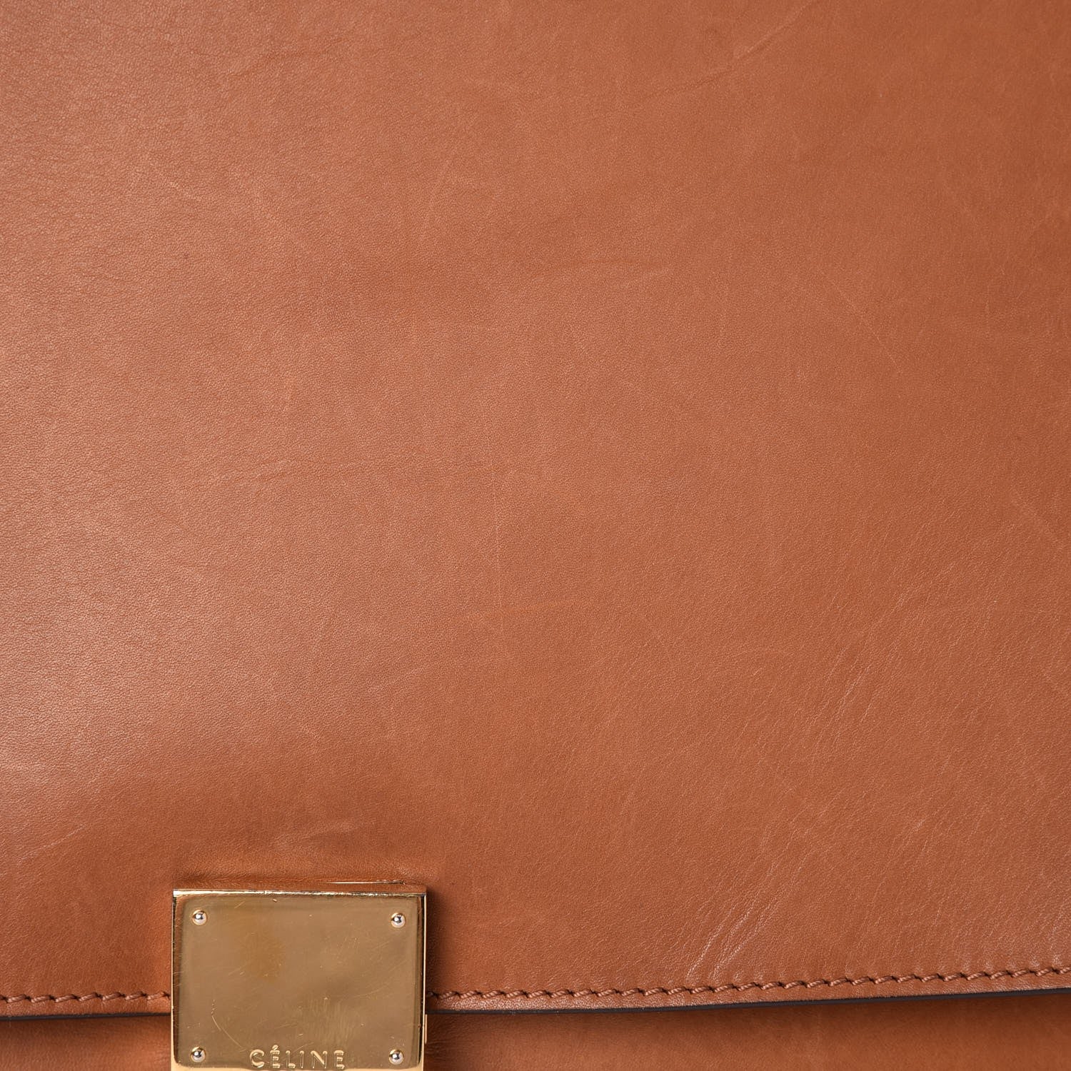 Celine Natural Calfskin Suede Medium Trapeze Tan 10 of 12