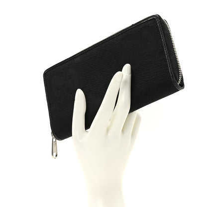 Gucci Canvas Monogram Jumbo GG Textured Dollar Calfskin Continental Wallet Black 2 of 7
