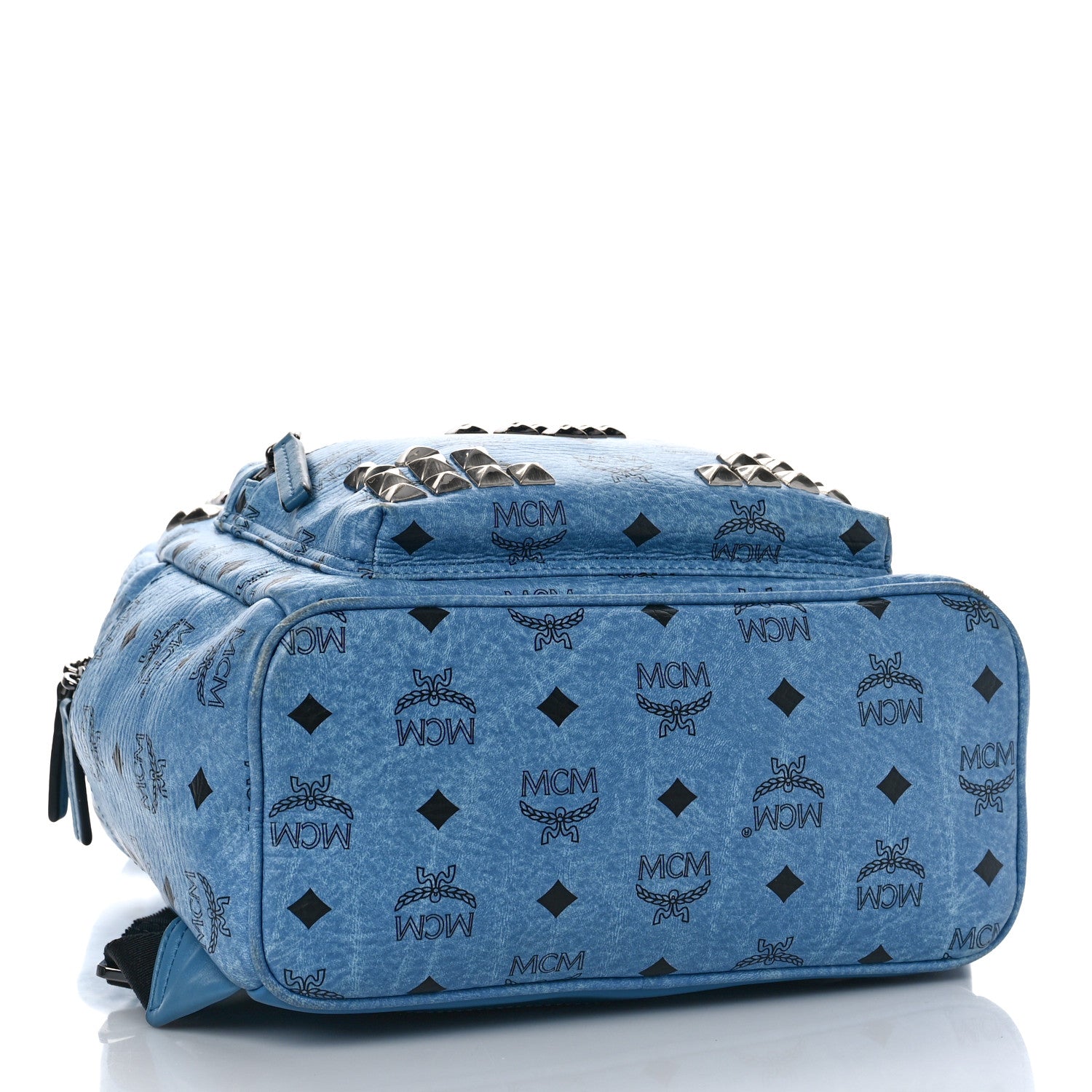 MCM Visetos Studded Small Stark M Backpack Blue 6 of 8