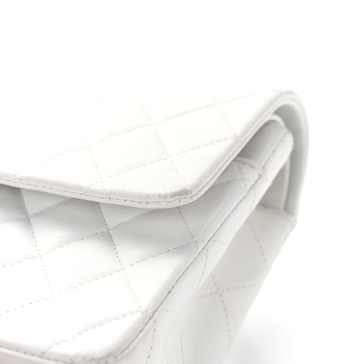 Chanel Lambskin Quilted Medium Double Flap White 16 of 16