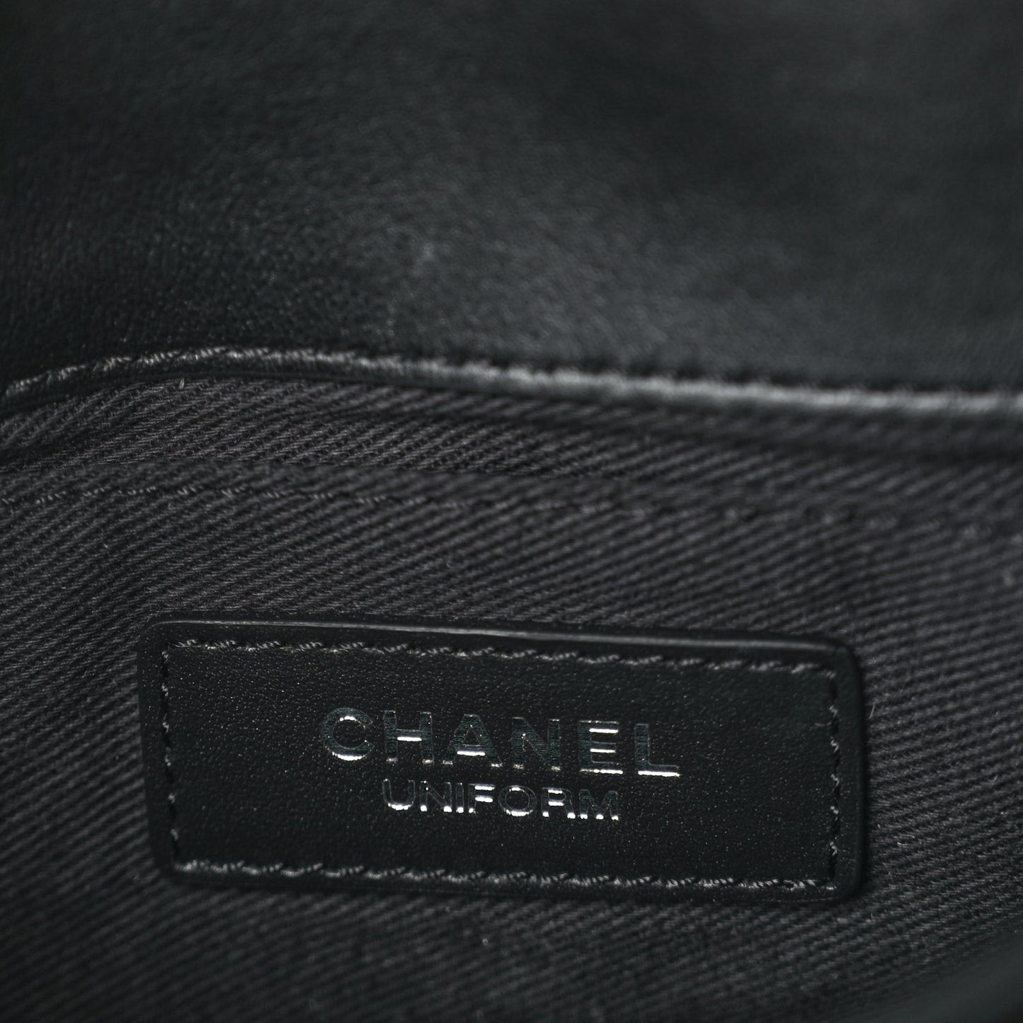 Calfskin Quilted CC Uniform Flap Belt Bag Black