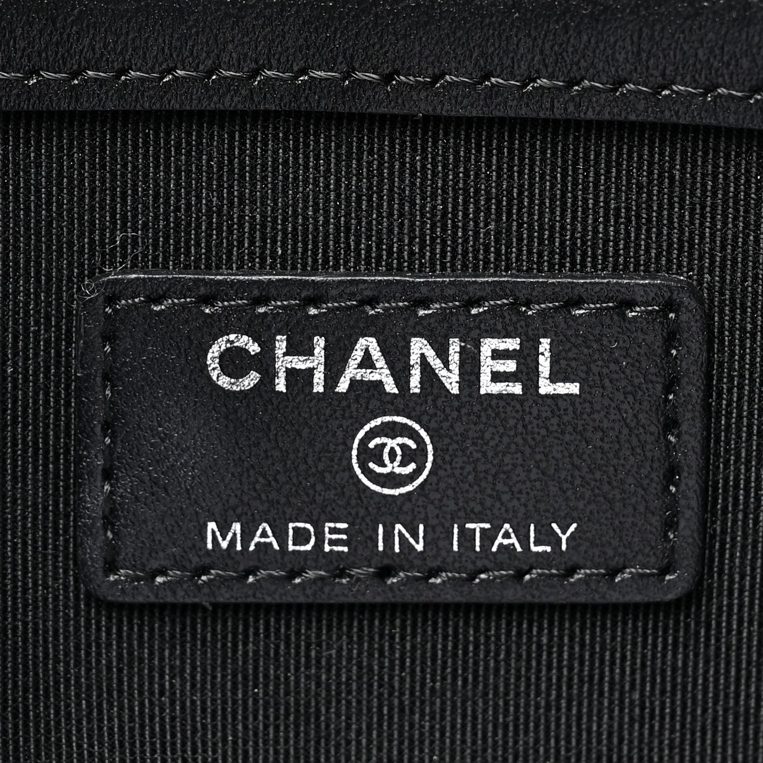 Chanel Calfskin Crocodile Embossed Quilted Medium Gabrielle Cosmetic Case Black 6 of 10