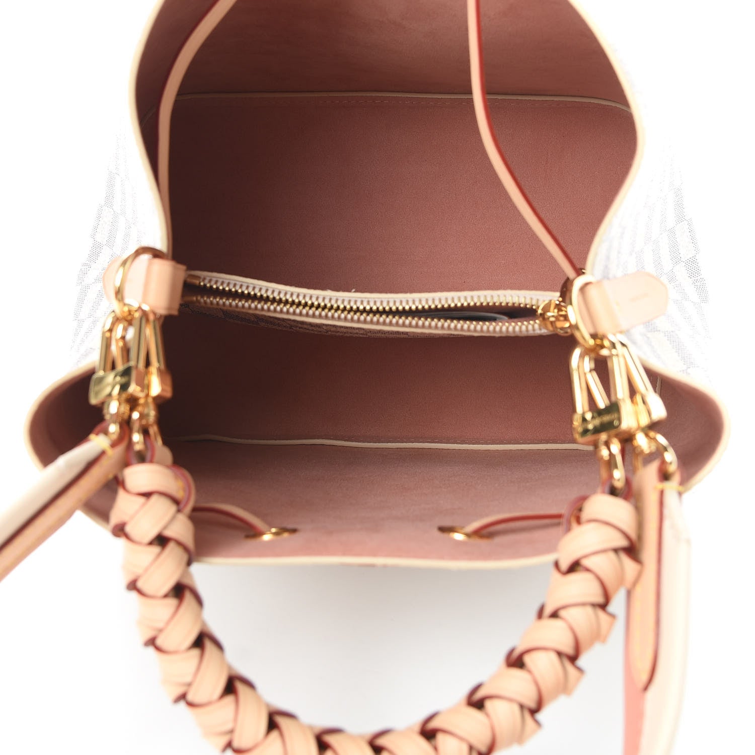 Louis Vuitton Damier Azur Braided Neonoe MM Peach Cream 5 of 12