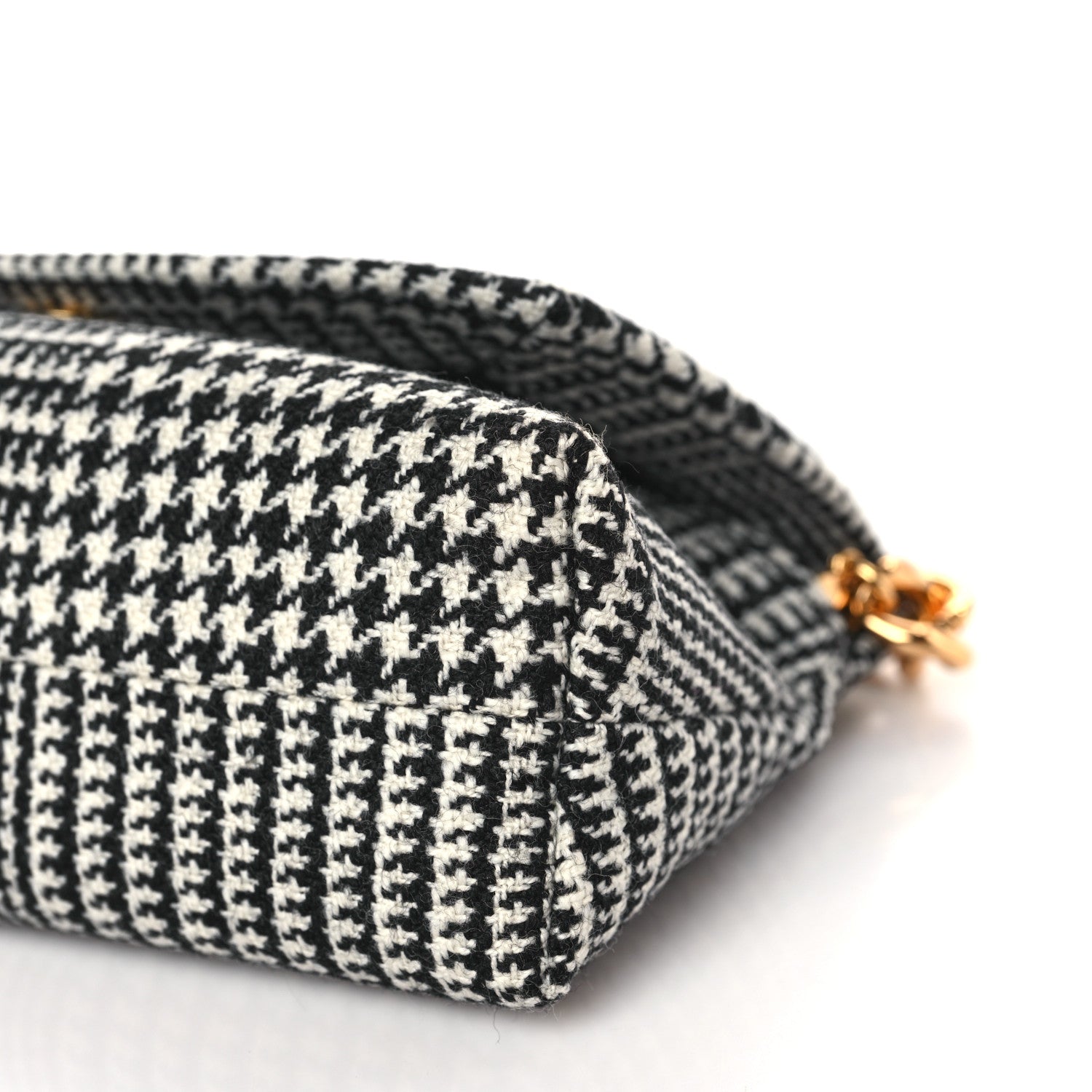 Tom Ford Houndstooth Mini Label Chain Shoulder Bag Black White 7 of 7