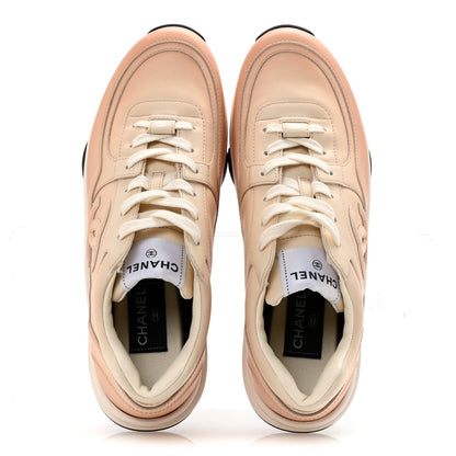 Chanel Laminated Calfskin Stretch CC Womens Sneakers 40 Light Orange 2 of 7