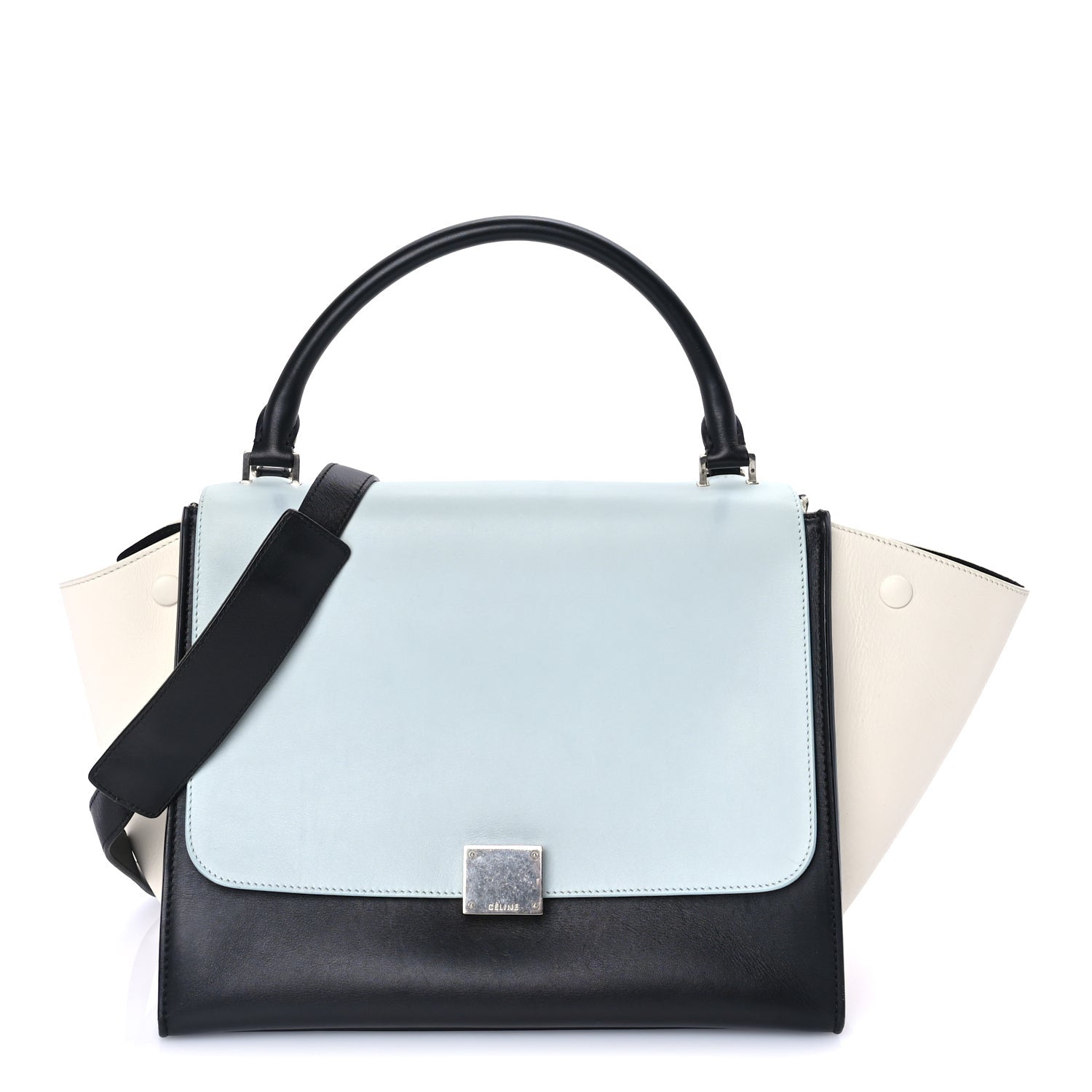 Celine Calfskin Medium Tri-color Trapeze Glacier 1 of 7