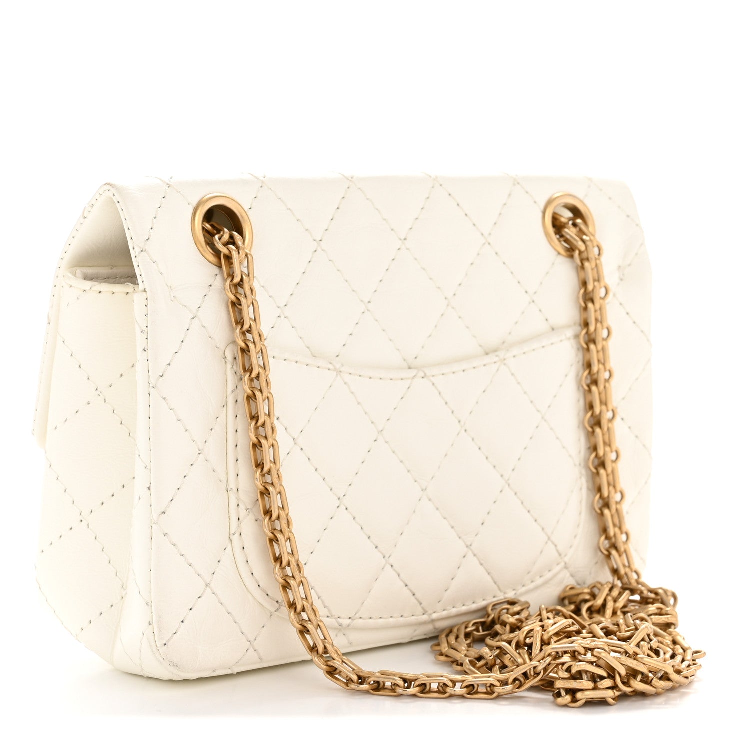 Chanel Aged Calfskin Quilted 2.55 Reissue Mini Flap White 3 of 14
