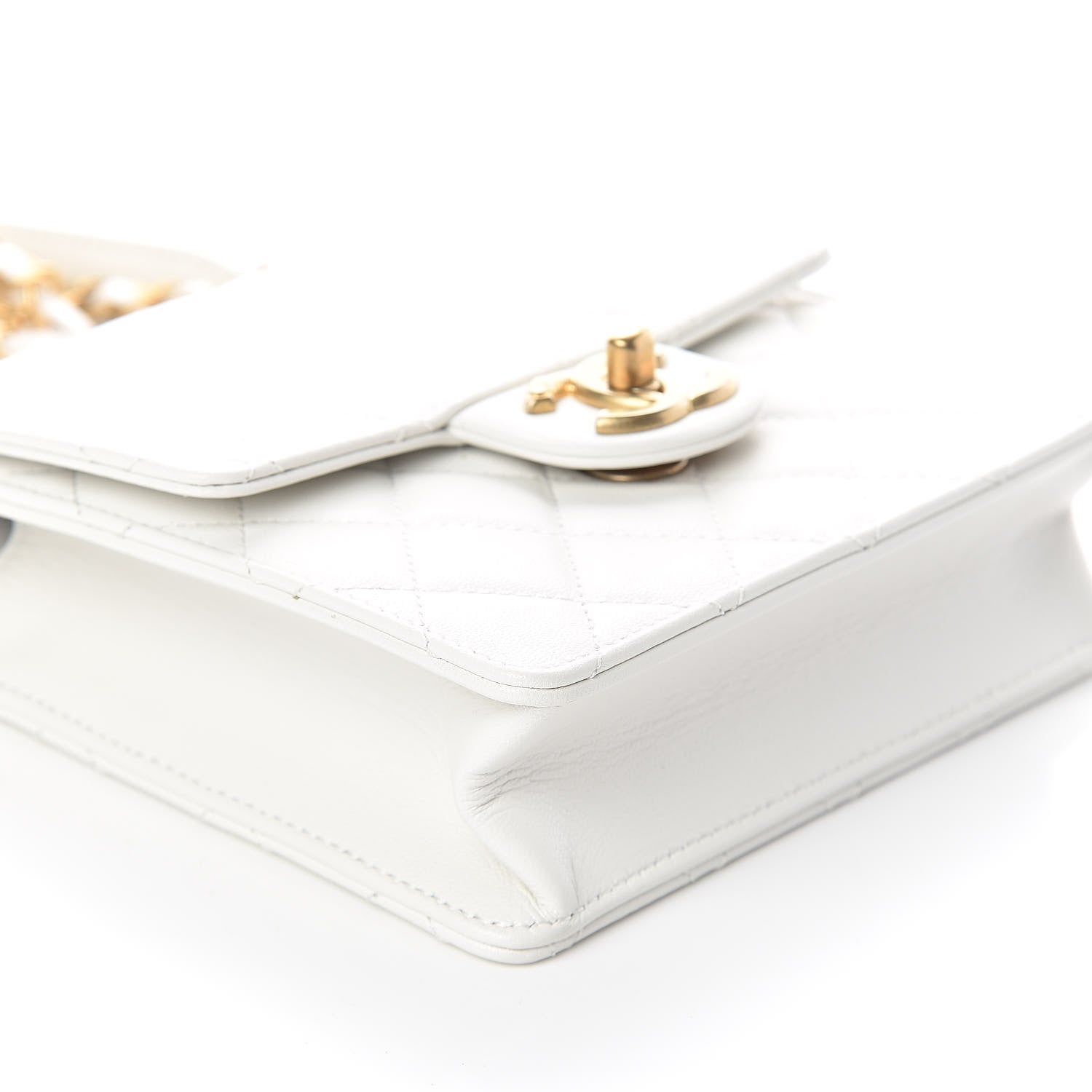 Chanel Lambskin Quilted Chic Pearls Flap White 8 of 10