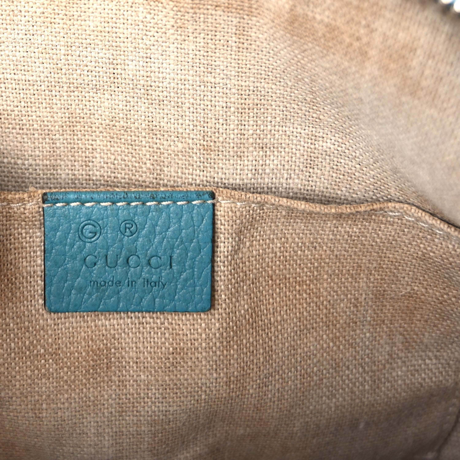 Gucci Dollar Calfskin Small GG Charm Dome Bag  Cobalt 5 of 7