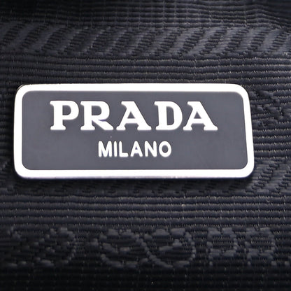 Prada Yarn Raffia Effect Crochet Triangle Shoulder Bag  Black 5 of 8