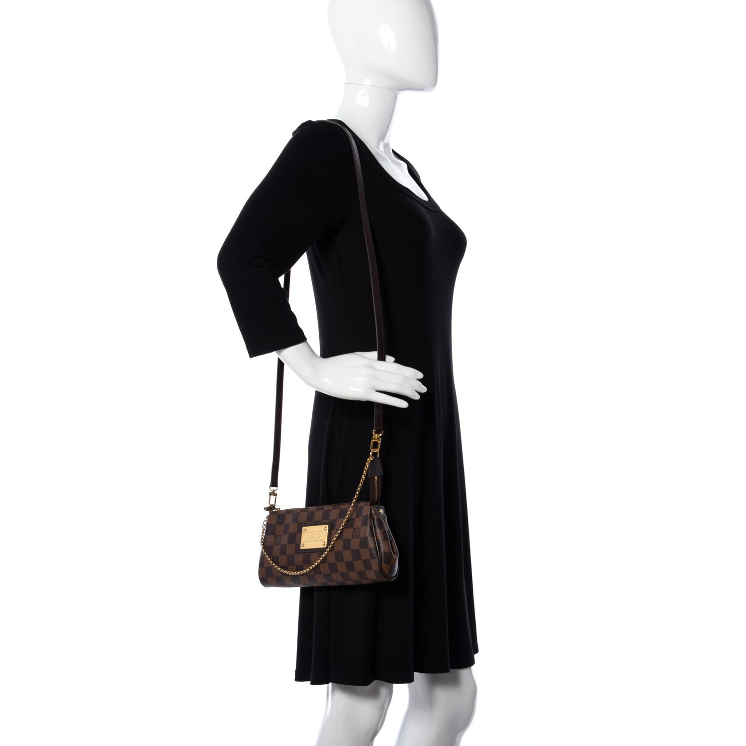 Louis Vuitton Damier Ebene Eva Clutch 2 of 11