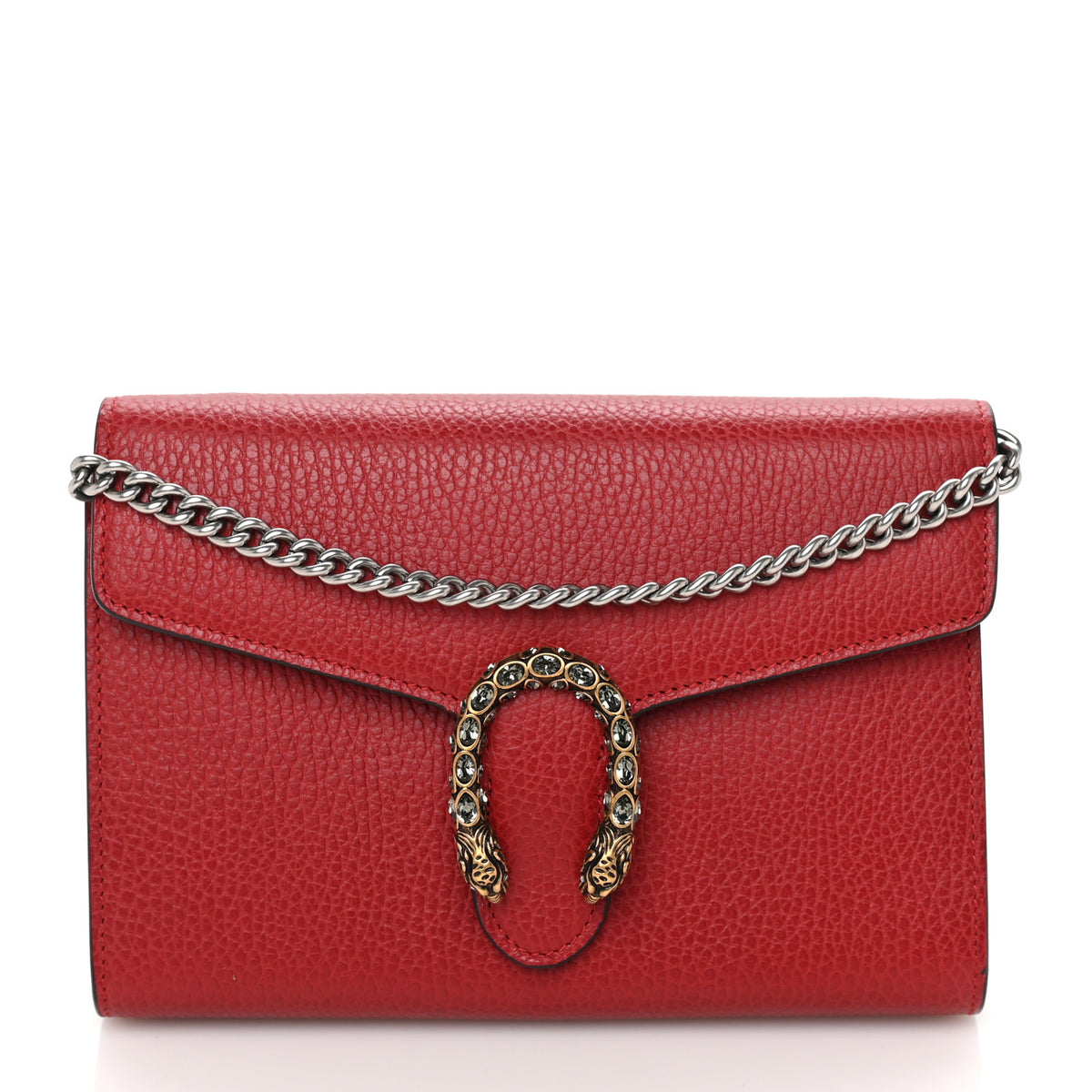 Gucci Calfskin Mini Dionysus Chain Wallet Hibiscus Red 1 of 8