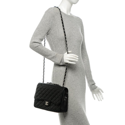 Chanel Caviar Quilted Jumbo Single Flap Black 2 of 7