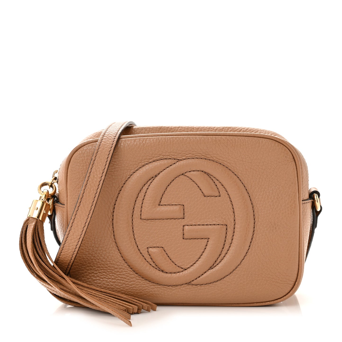 Pebbled Calfskin Small Soho Disco Bag Camelia
