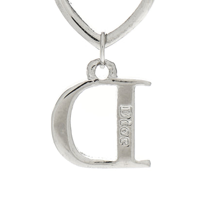 Christian Dior Crystal Heart Drop Earrings Silver 4 of 4