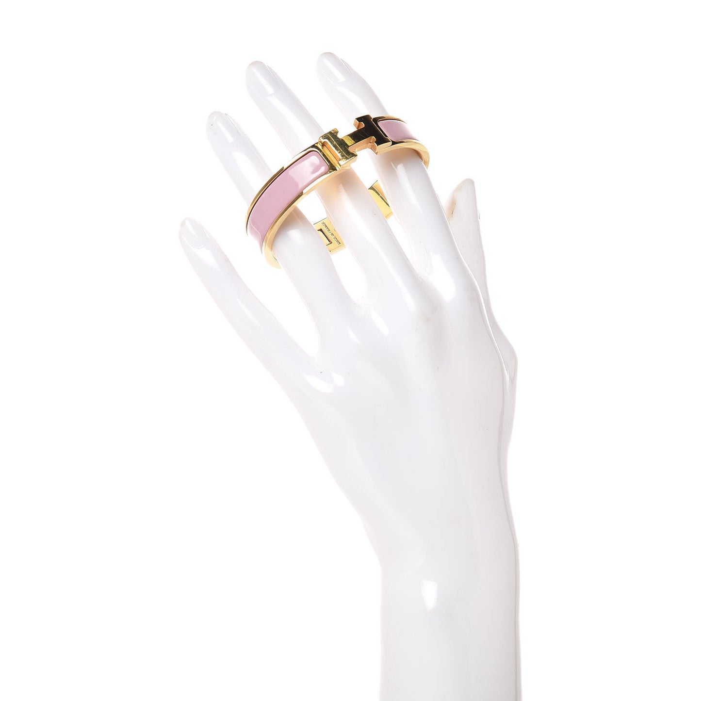 Enamel Narrow Clic Clac H Bracelet PM Rose Nacarat