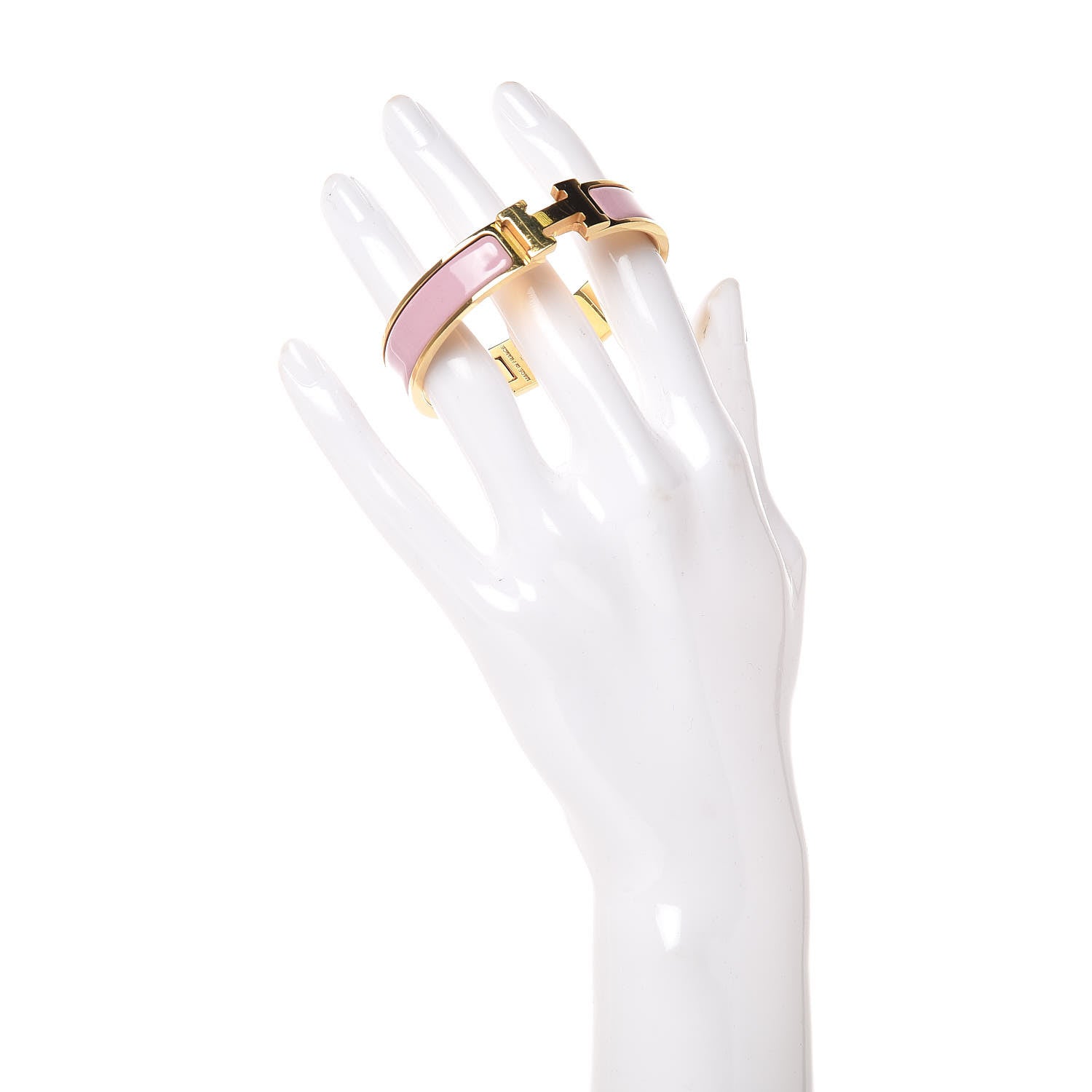 Hermes Enamel Narrow Clic Clac H Bracelet PM Rose Nacarat 2 of 6