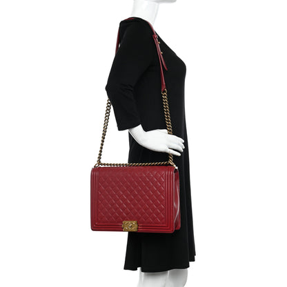 Chanel Lambskin Quilted Large Boy Flap Red 2 of 13