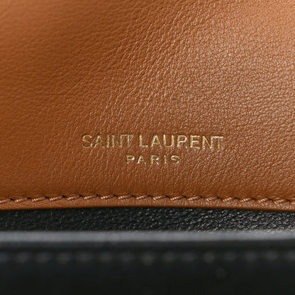 Saint Laurent Denim Suede Monogram Medium Solferino Soft Satchel Blue Cinnamon 7 of 9