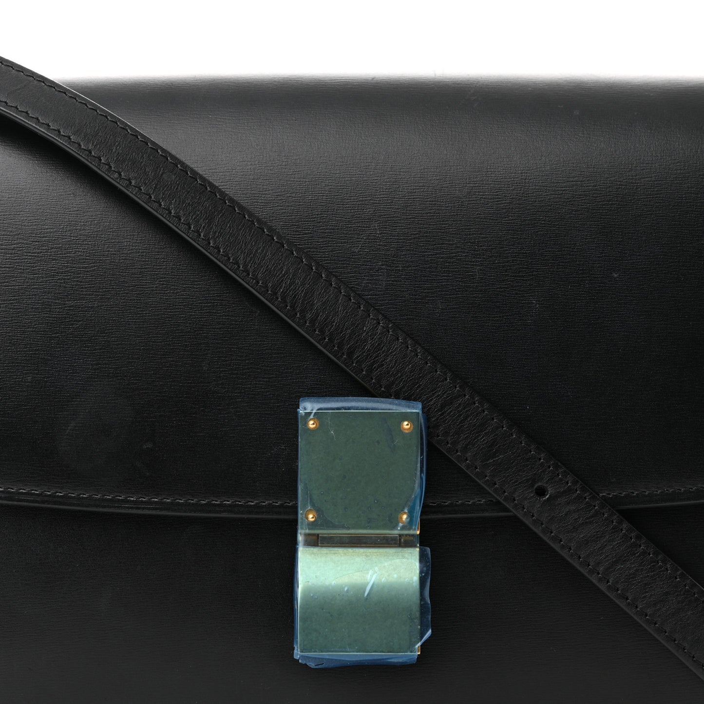 Box Calfskin Medium Classic Box Flap Bag Black