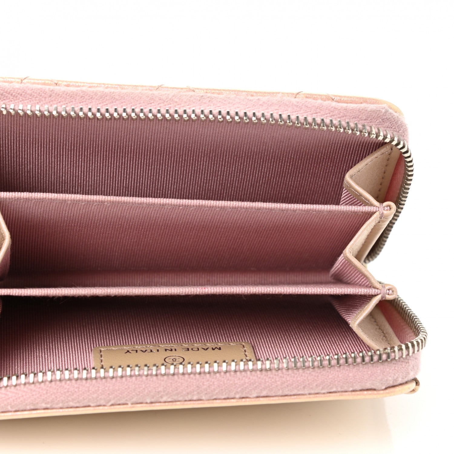 Chanel Iridescent Calfskin Quilted Zip Coin Purse Wallet Pink 5 of 8