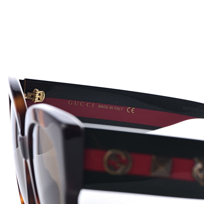 Gucci Acetate Square Frame Web Sunglasses GG0059S Black Tortoise 5 of 7