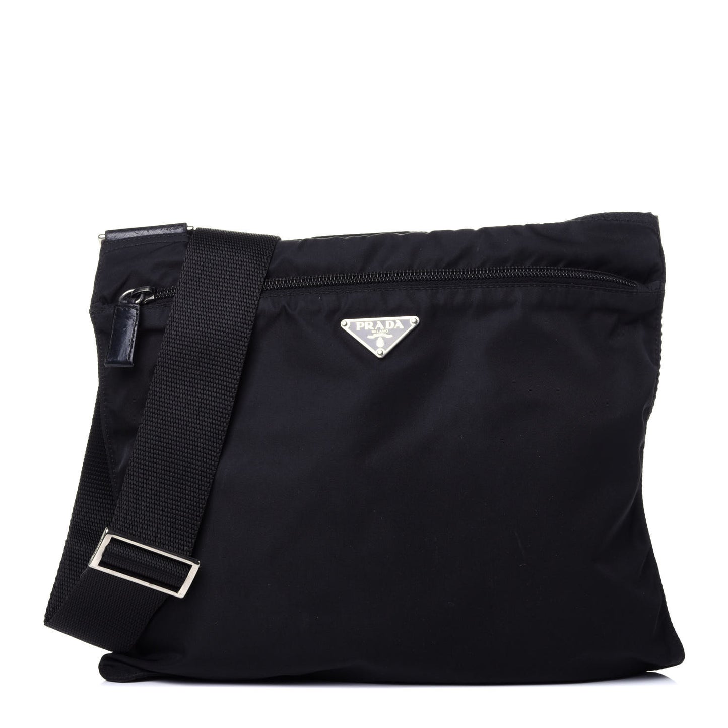 Nylon Vela Flat Messenger Bag Black