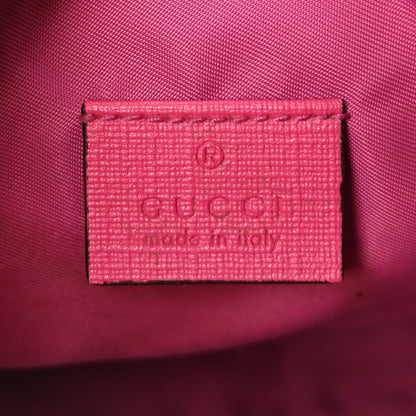 Gucci GG Supreme Monogram Web Textured Dollar Calfskin Dragon Bowling Bag Pink 5 of 8