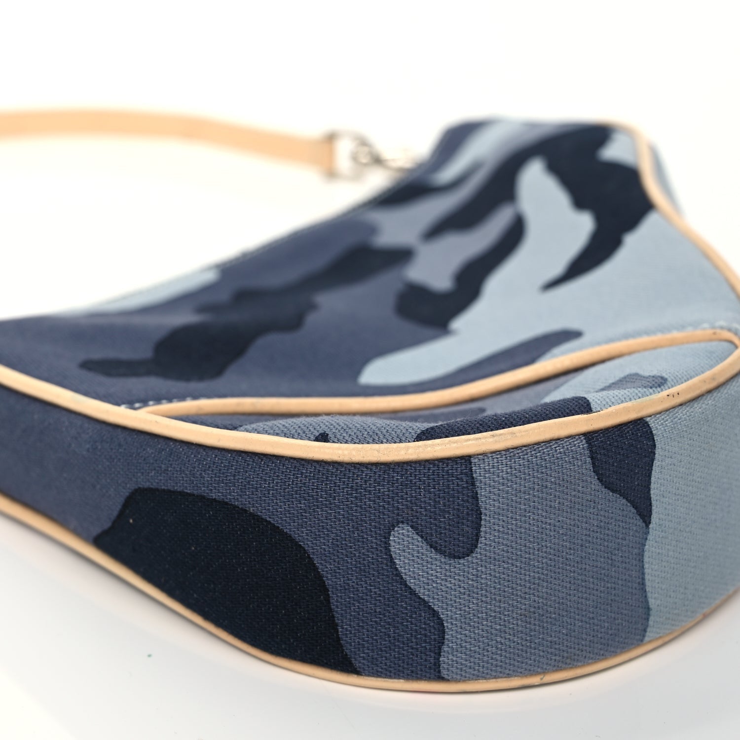 Christian Dior Canvas Camouflage Mini Saddle Pochette Blue 7 of 9
