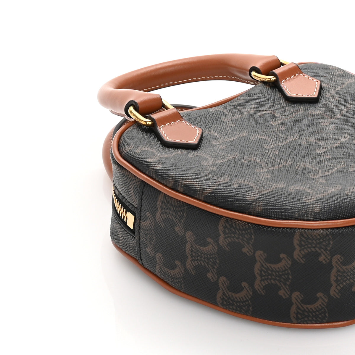 Triomphe Canvas Calfskin Heart Bag Tan