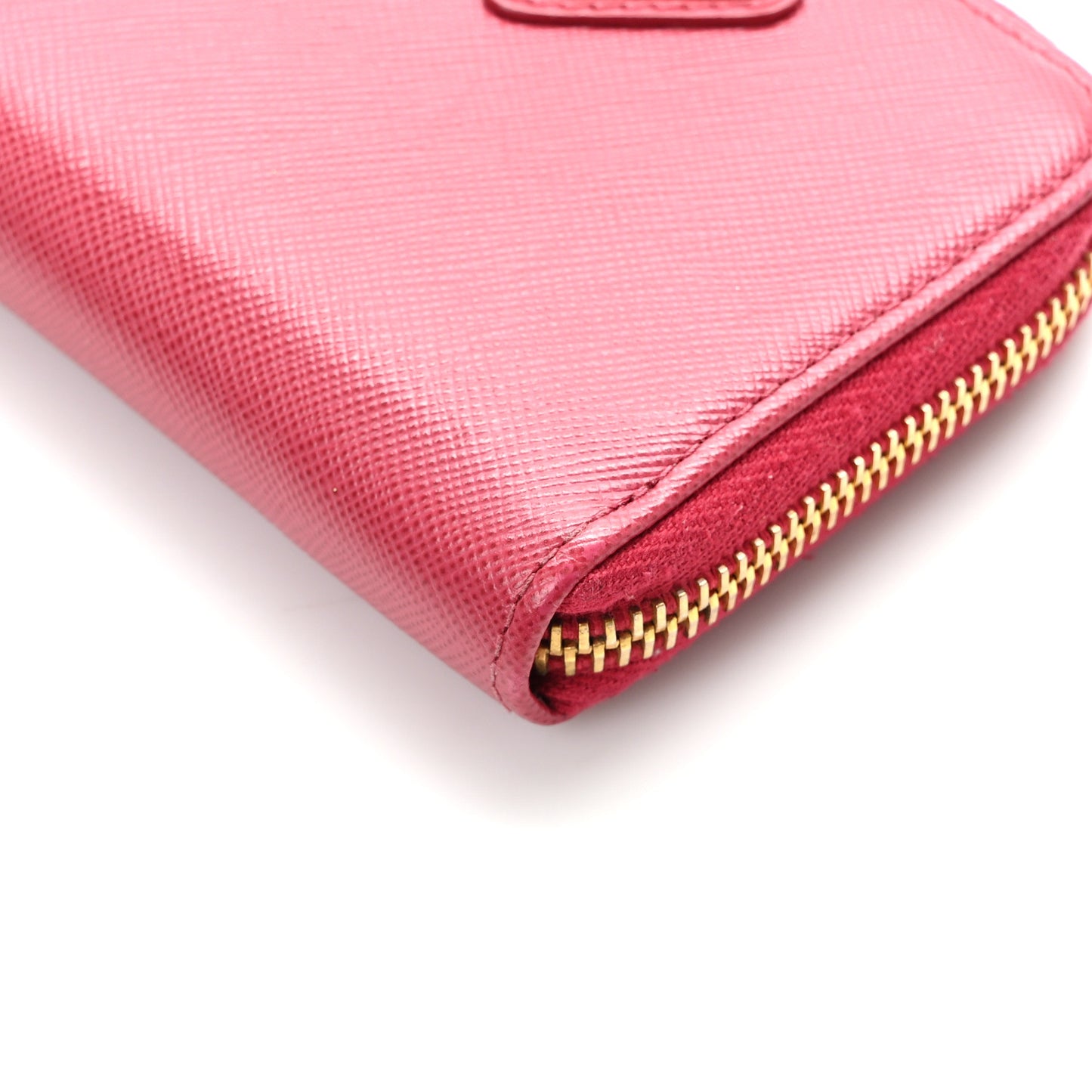 Saffiano Metal Zip Coin Purse Fuoco