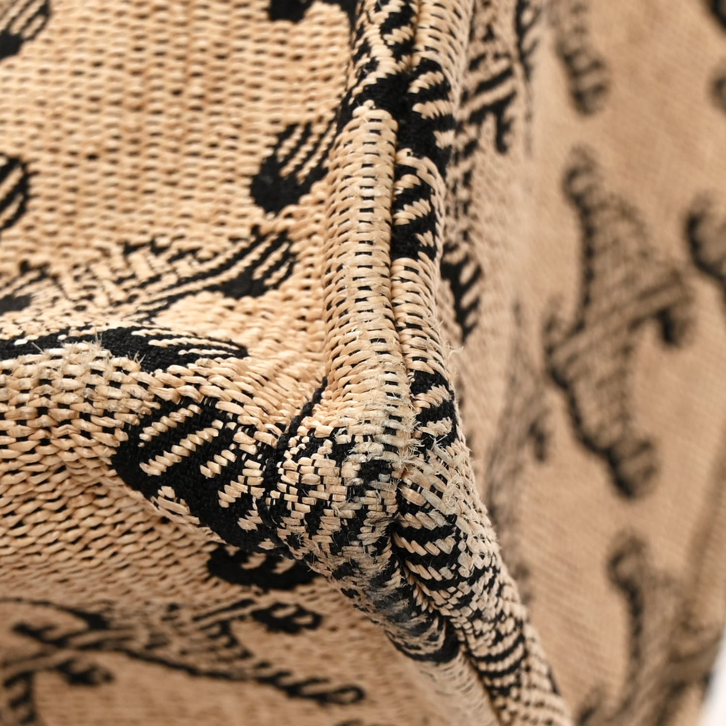 Canvas Calfskin Triomphe Large Cabas Thais Natural Tan