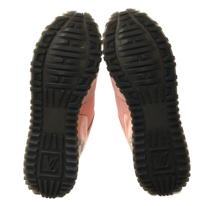Louis Vuitton Suede Damier Azur Run Away Sneakers 39 Pink 5 of 9