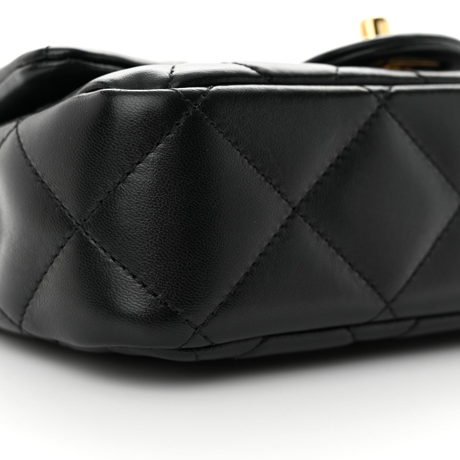 Chanel Lambskin Resin Quilted Top Handle Flap Black 9 of 10