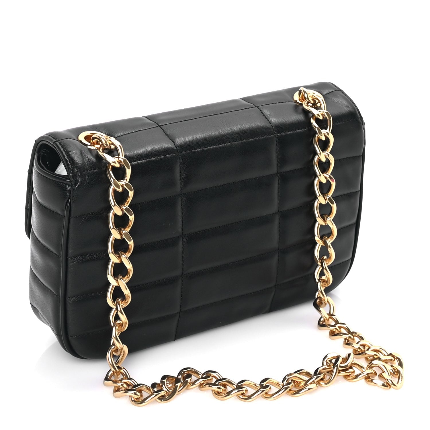Celine Goatskin Matelasse Chain Shoulder Bag  Black 2 of 7
